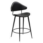 Napoleon Counter Stool Vintage Black Art Leather With Black Metal Legs 300204100 01 Main