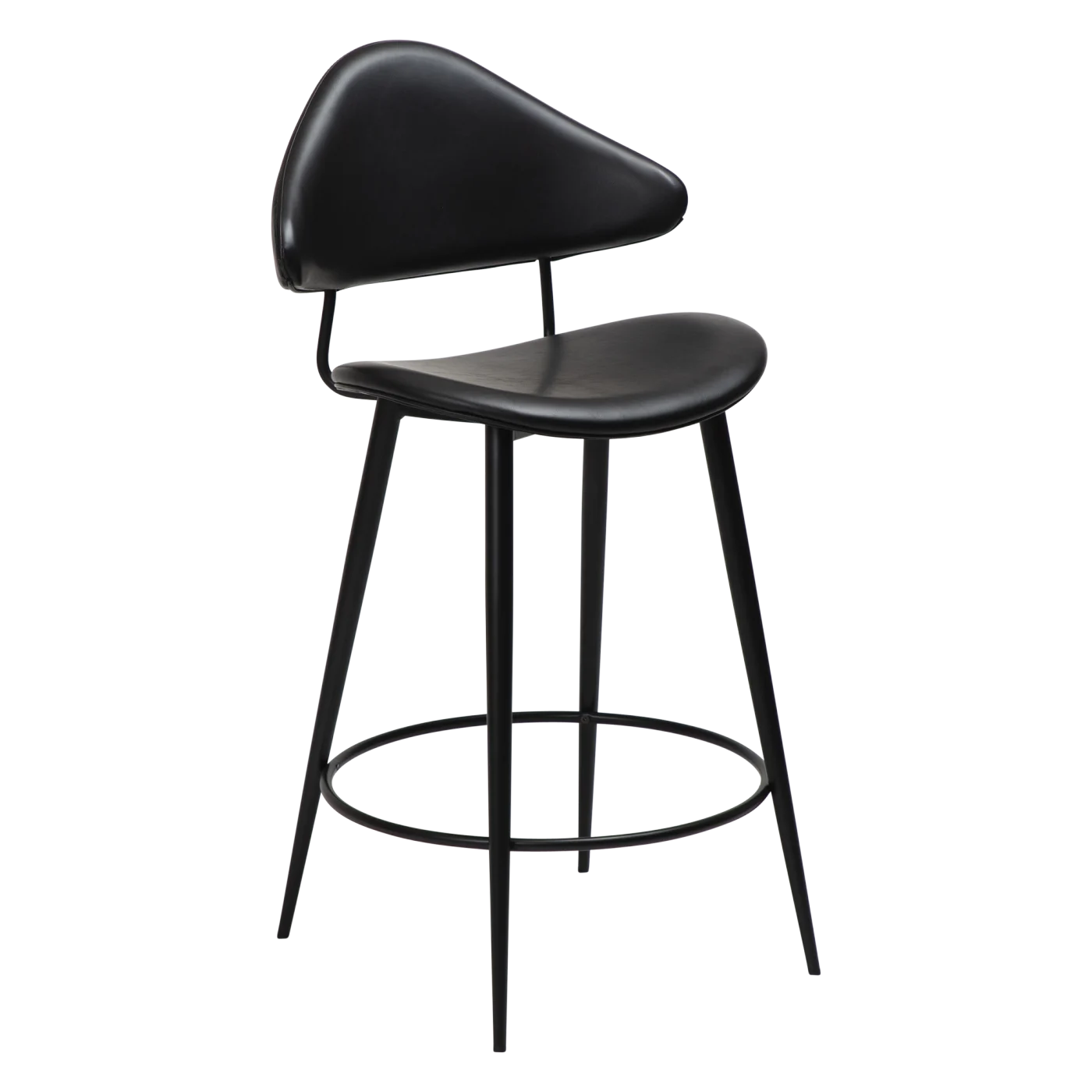 Napoleon Counter Stool Vintage Black Art Leather With Black Metal Legs 300204100 01 Main