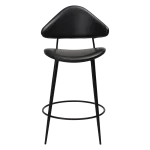 Napoleon Counter Stool Vintage Black Art Leather With Black Metal Legs 300204100 02 Front