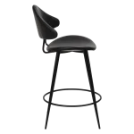 Napoleon Counter Stool Vintage Black Art Leather With Black Metal Legs 300204100 03 Profile