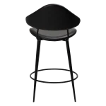 Napoleon Counter Stool Vintage Black Art Leather With Black Metal Legs 300204100 04 Back