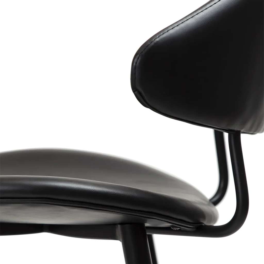 Napoleon Counter Stool Vintage Black Art Leather With Black Metal Legs 300204100 06 Detail1