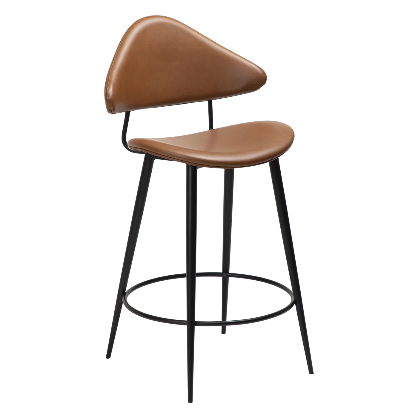 Napoleon Counter Stool Vintage Light Brown Art Leather With Black Metal Legs 300204101 01 Main