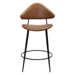 Napoleon Counter Stool Vintage Light Brown Art Leather With Black Metal Legs 300204101 02 Front