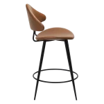 Napoleon Counter Stool Vintage Light Brown Art Leather With Black Metal Legs 300204101 03 Profile