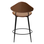 Napoleon Counter Stool Vintage Light Brown Art Leather With Black Metal Legs 300204101 04 Back