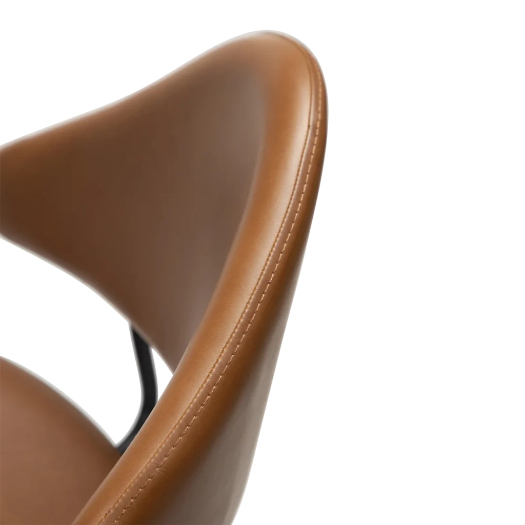 Napoleon Counter Stool Vintage Light Brown Art Leather With Black Metal Legs 300204101 07 Detail2