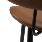 Napoleon Counter Stool Vintage Light Brown Art Leather With Black Metal Legs 300204101 08 Detail3