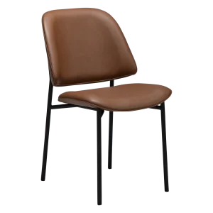 OHMY CHAIR Cognac Faux Leather W. Black Metal Legs 100290101 01 Main