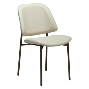 OHMY CHAIR Frosted Almond Faux Leather W. Antique Brass Metal Legs 100290103 01 Main