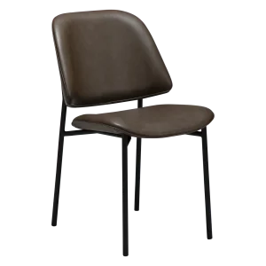 OHMY CHAIR Major Brown Faux Leather W. Black Metal Legs 100290102 01 Main