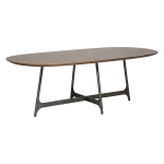 OOID OVAL TABLE TOP Walnut Veneer 400900107 06 With Pewter