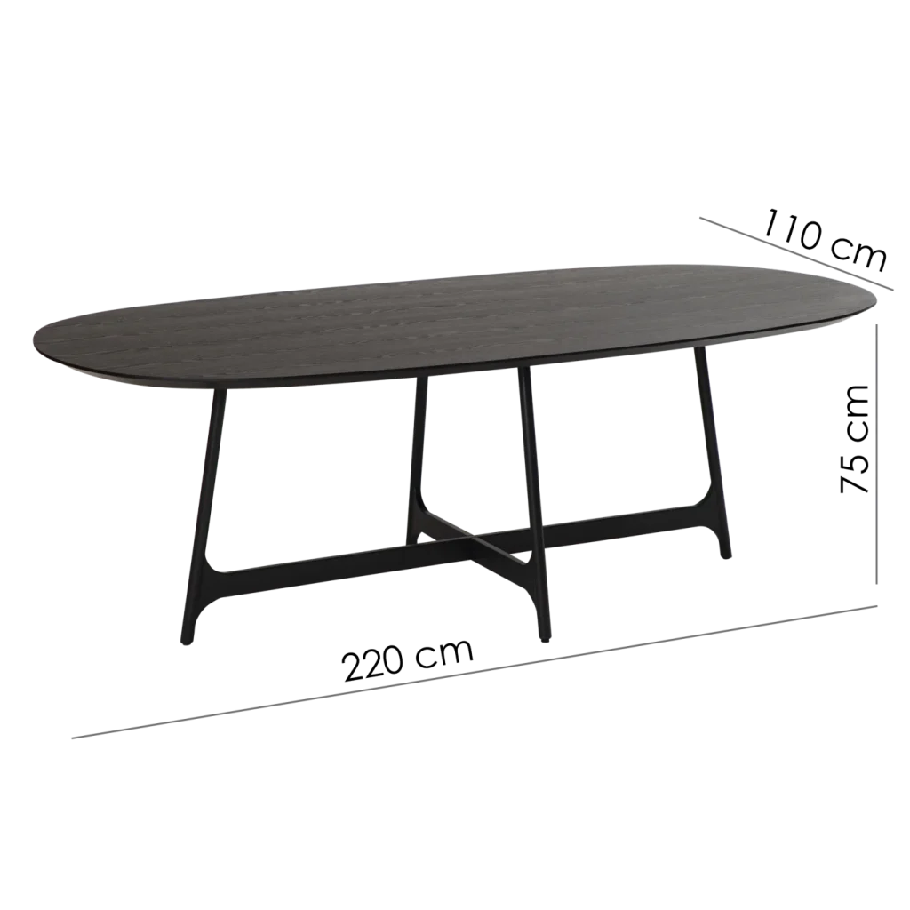 OOID OVAL TABLE TOP Walnut Veneer 400900107 07 Measurements