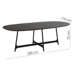 OOID OVAL TABLE TOP Walnut Veneer 400900107 07 Measurements