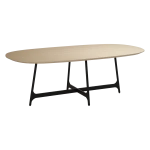 Ooid Oval Table White Washed Oak Veneer With Black Metal Legs 400900100 01 Main