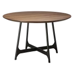 OOID ROUND TABLE LEGS Antique Pewter 400900116 04 Walnut Table Top