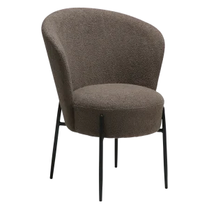 ORBIT CHAIR Major Brown RPES Boucle Fabric W. Black Metal Legs 100207119 01 Main