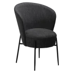 ORBIT CHAIR Raven Black Boucle Fabric W. Black Metal Legs 100207109 01 Main