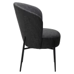 ORBIT CHAIR Raven Black Boucle Fabric W. Black Metal Legs 100207109 03 Profile