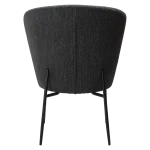 ORBIT CHAIR Raven Black Boucle Fabric W. Black Metal Legs 100207109 04 Back