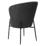 ORBIT CHAIR Raven Black Boucle Fabric W. Black Metal Legs 100207109 05 Back Angle