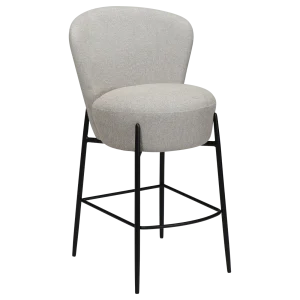 ORBIT COUNTER STOOL Cashmere Bouclé Fabric W. Black Metal Legs 300207108 01 Main
