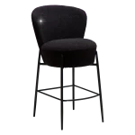 ORBIT COUNTER STOOL Obsidian Black RPES Boucle Fabric W. Black Metal Legs 300207118 01 Main