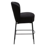 ORBIT COUNTER STOOL Obsidian Black RPES Boucle Fabric W. Black Metal Legs 300207118 03 Profile