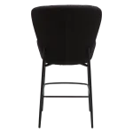 ORBIT COUNTER STOOL Obsidian Black RPES Boucle Fabric W. Black Metal Legs 300207118 04 Back