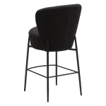 ORBIT COUNTER STOOL Obsidian Black RPES Boucle Fabric W. Black Metal Legs 300207118 05 Back Angle