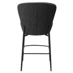 ORBIT COUNTER STOOL Raven Black Bouclé Fabric W. Black Metal Legs 300207109 04 Back