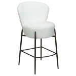 ORBIT COUNTER STOOL Snow RPES Bouclé Fabric W. Antique Brass Metal Legs 300207110 01 Main