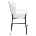 ORBIT COUNTER STOOL Snow RPES Bouclé Fabric W. Antique Brass Metal Legs 300207110 03 Profile