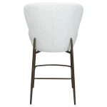 ORBIT COUNTER STOOL Snow RPES Bouclé Fabric W. Antique Brass Metal Legs 300207110 04 Back