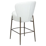 ORBIT COUNTER STOOL Snow RPES Bouclé Fabric W. Antique Brass Metal Legs 300207110 05 Back Angle