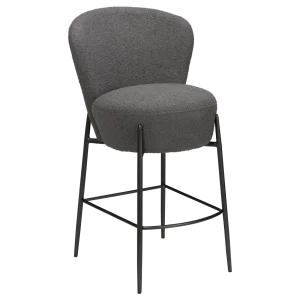 ORBIT COUNTER STOOL Stone RPES Bouclé Fabric W. Antique Pewter Metal Legs 300207107 01 Main