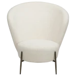 ORBIT LOUNGE CHAIR Dove RPES Bouclé Fabric W. Antique Brass Metal Legs 700207013 02 Front