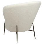 ORBIT LOUNGE CHAIR Dove RPES Bouclé Fabric W. Antique Brass Metal Legs 700207013 05 Back Angle