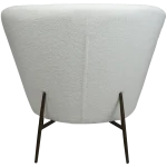 ORBIT LOUNGE CHAIR Snow RPES Bouclé Fabric W. Antique Brass Metal Legs 700207010 04 Back