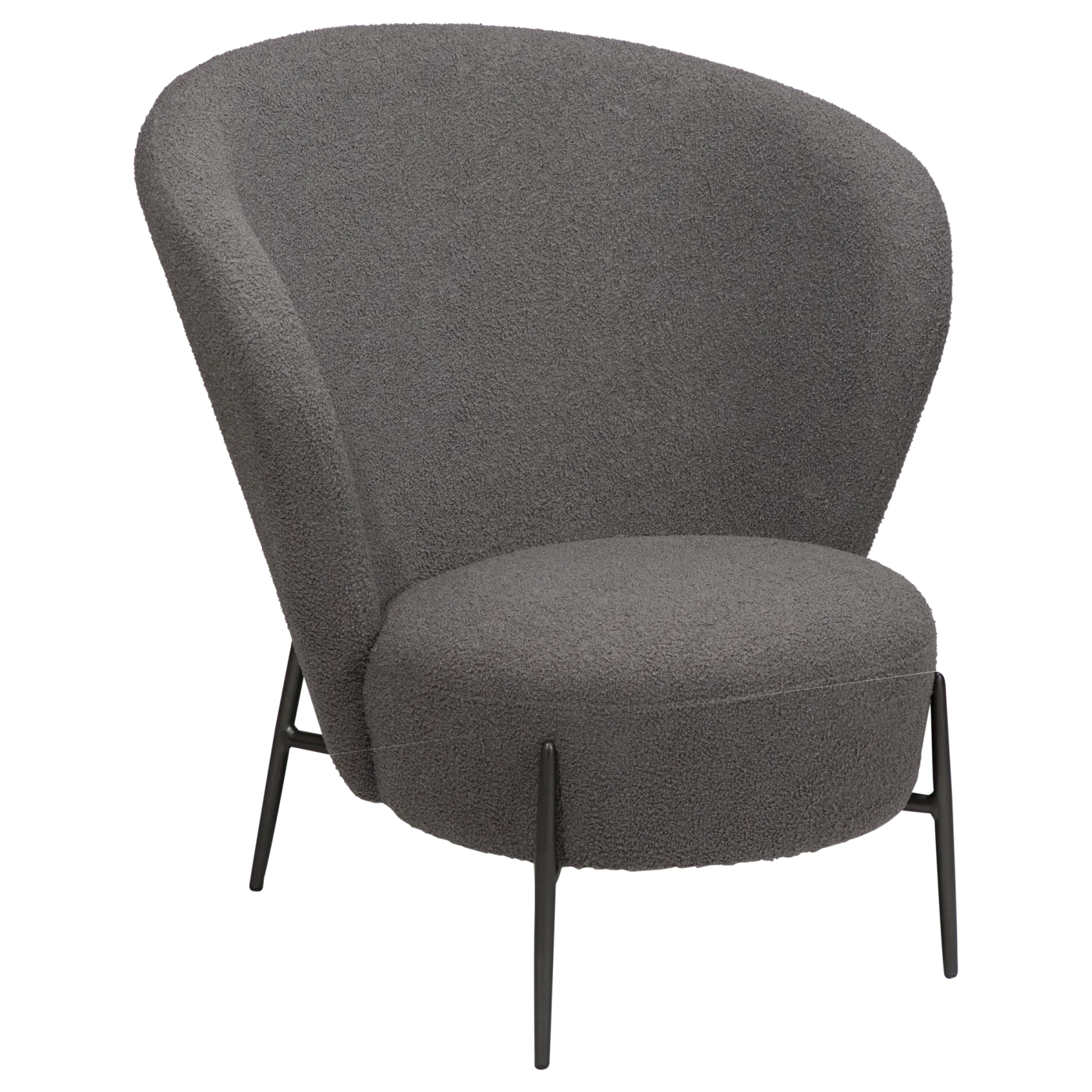 ORBIT LOUNGE CHAIR Stone RPES Bouclé Fabric W. Antique Pewter Metal Legs 700207007 01 Main