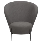 ORBIT LOUNGE CHAIR Stone RPES Bouclé Fabric W. Antique Pewter Metal Legs 700207007 02 Front