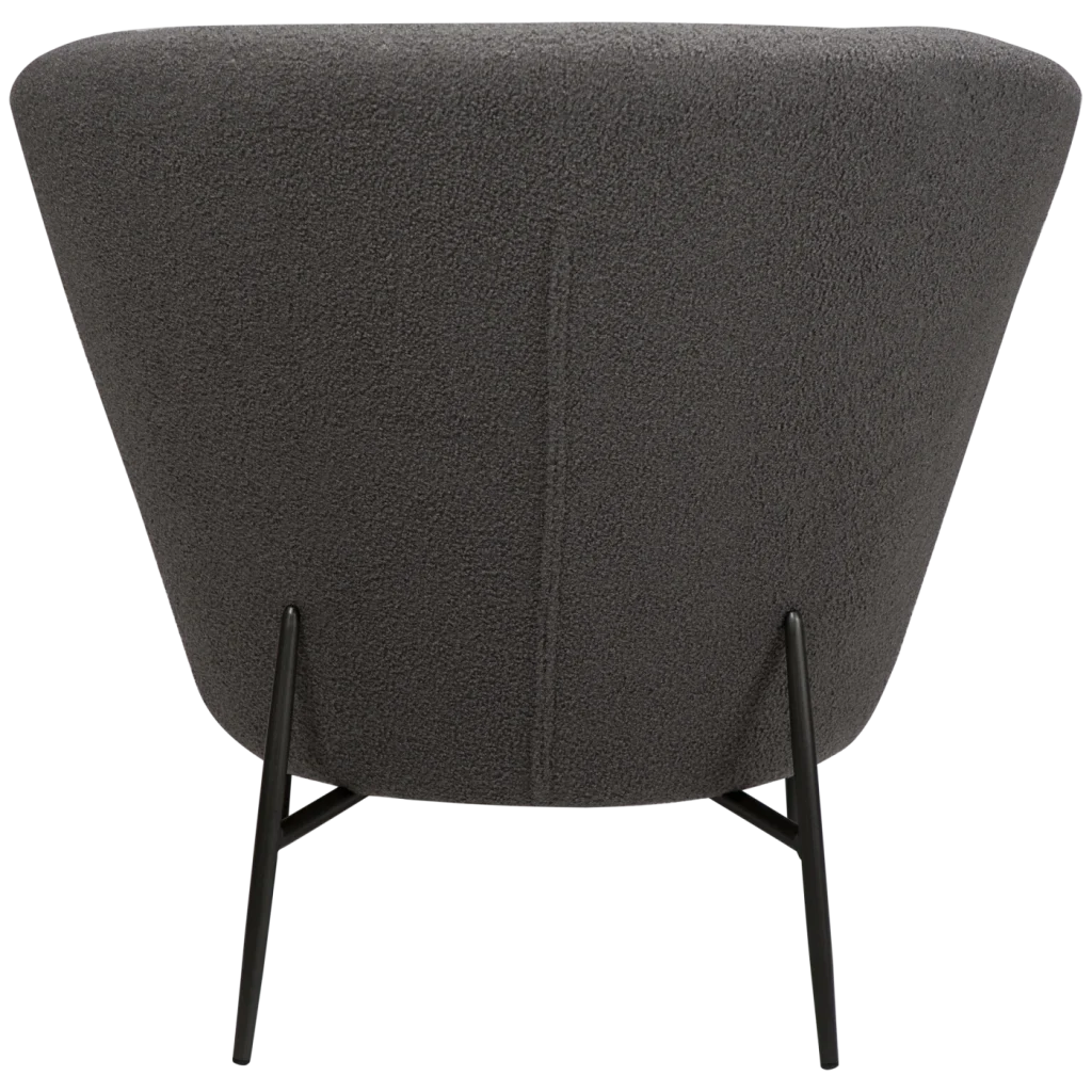 ORBIT LOUNGE CHAIR Stone RPES Bouclé Fabric W. Antique Pewter Metal Legs 700207007 04 Back