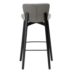 PARAGON BAR STOOL Pebble Earth Bouclé Fabric W. Black Stained Ash Legs 200201106 04 Back