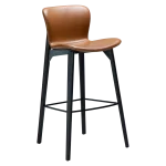 PARAGON BAR STOOL Vintage Light Brown Art. Leather W. Black Stained Ash Legs 200201101 01 Main
