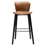 PARAGON BAR STOOL Vintage Light Brown Art. Leather W. Black Stained Ash Legs 200201101 02 Front