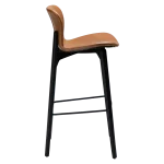 PARAGON BAR STOOL Vintage Light Brown Art. Leather W. Black Stained Ash Legs 200201101 03 Profile