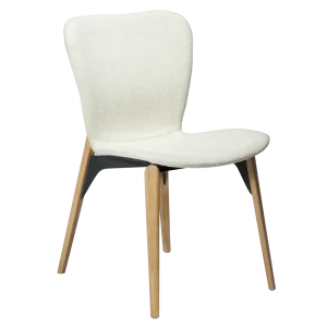 PARAGON CHAIR Bone White Bouclé Fabric W. Oak Legs 100201204 01 Main