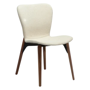 PARAGON CHAIR Frosted Almond Boucle Fabric W. Walnut Legs 100201115 01 Main23321