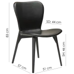 Paragon Chair Pebble Grey Boucle Fabric With Black Stained Ash Legs 100201102 15 Measurements