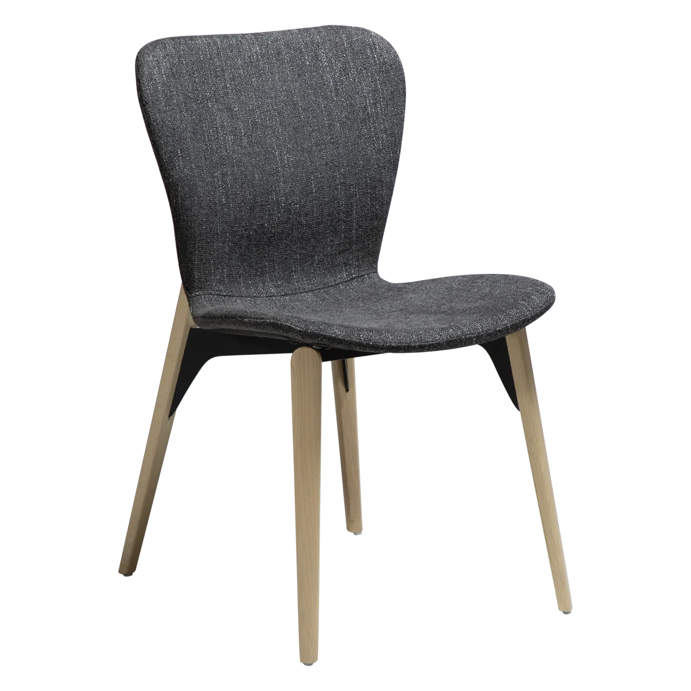 PARAGON CHAIR Raven Black Boucle Fabric W. Whitewashed Oak Legs 100201205 01 Main